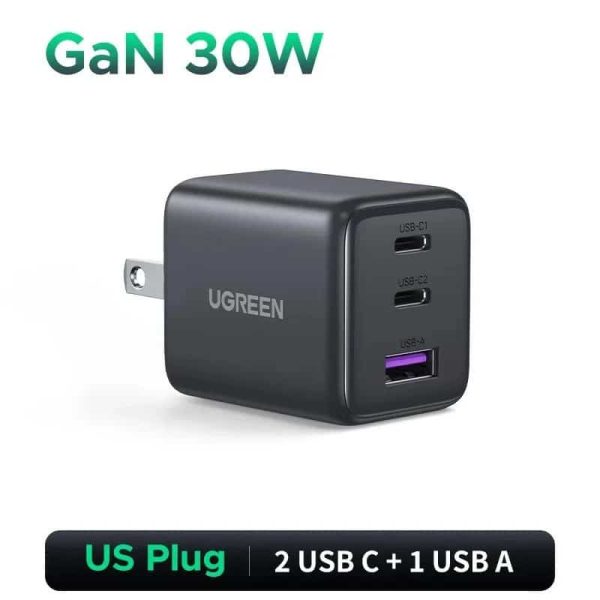 Ugreen X515 30W GaN Fast Charger 3-Port (US 2C 1A)