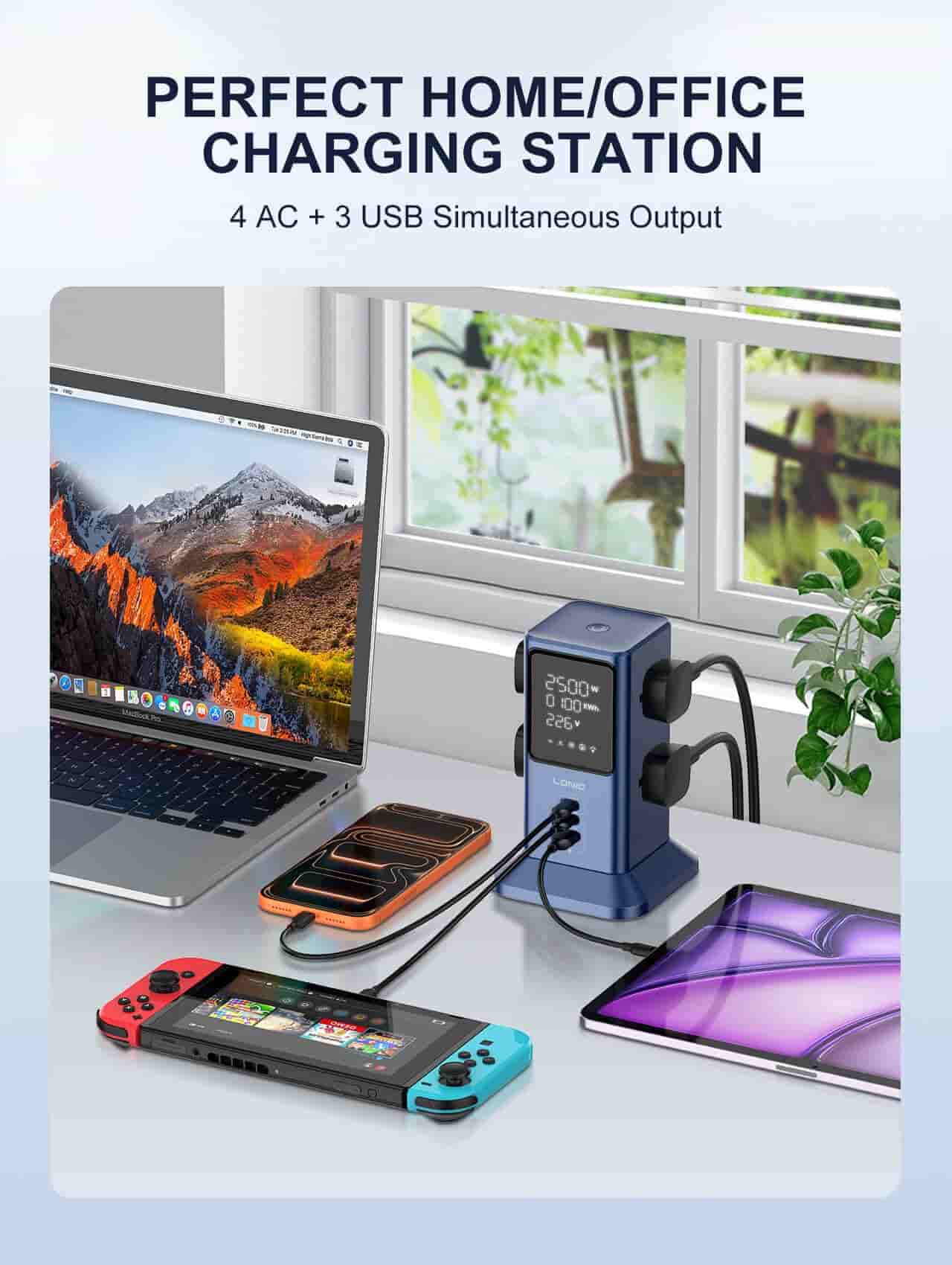 Ldnio SC2-1 45W Tower Extension Power Socket 2500W