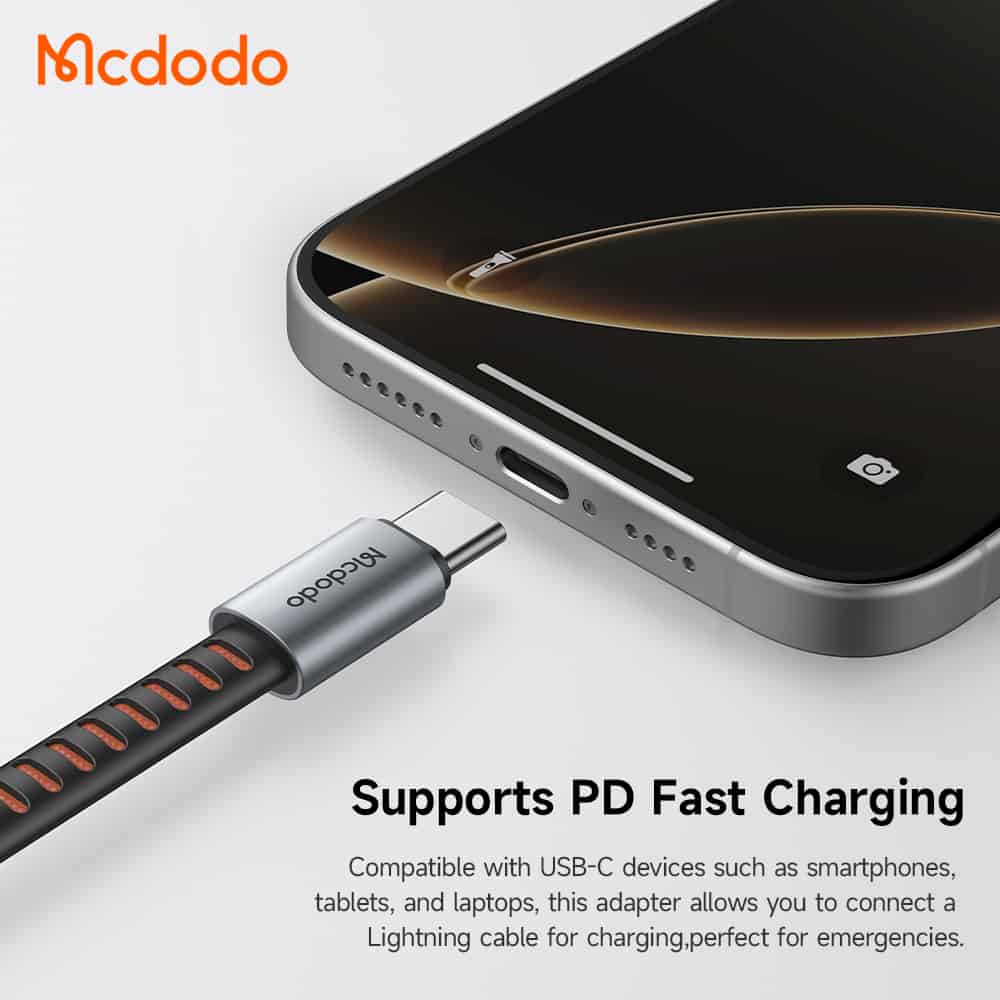 Mcdodo CA-4870 Lightning to USB-C Adapter Cable 24W Fast Charging Data Transfer With Calling