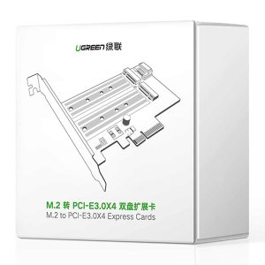 UGREEN CM302 M.2 SATA+M.2 NVMe to PCI-E 3.0 X4 Expansion Card – 70504