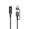 WiWU Wi-C109 Titanlink 240W USB-A+C to USB-C Cable With Real time Triple Display