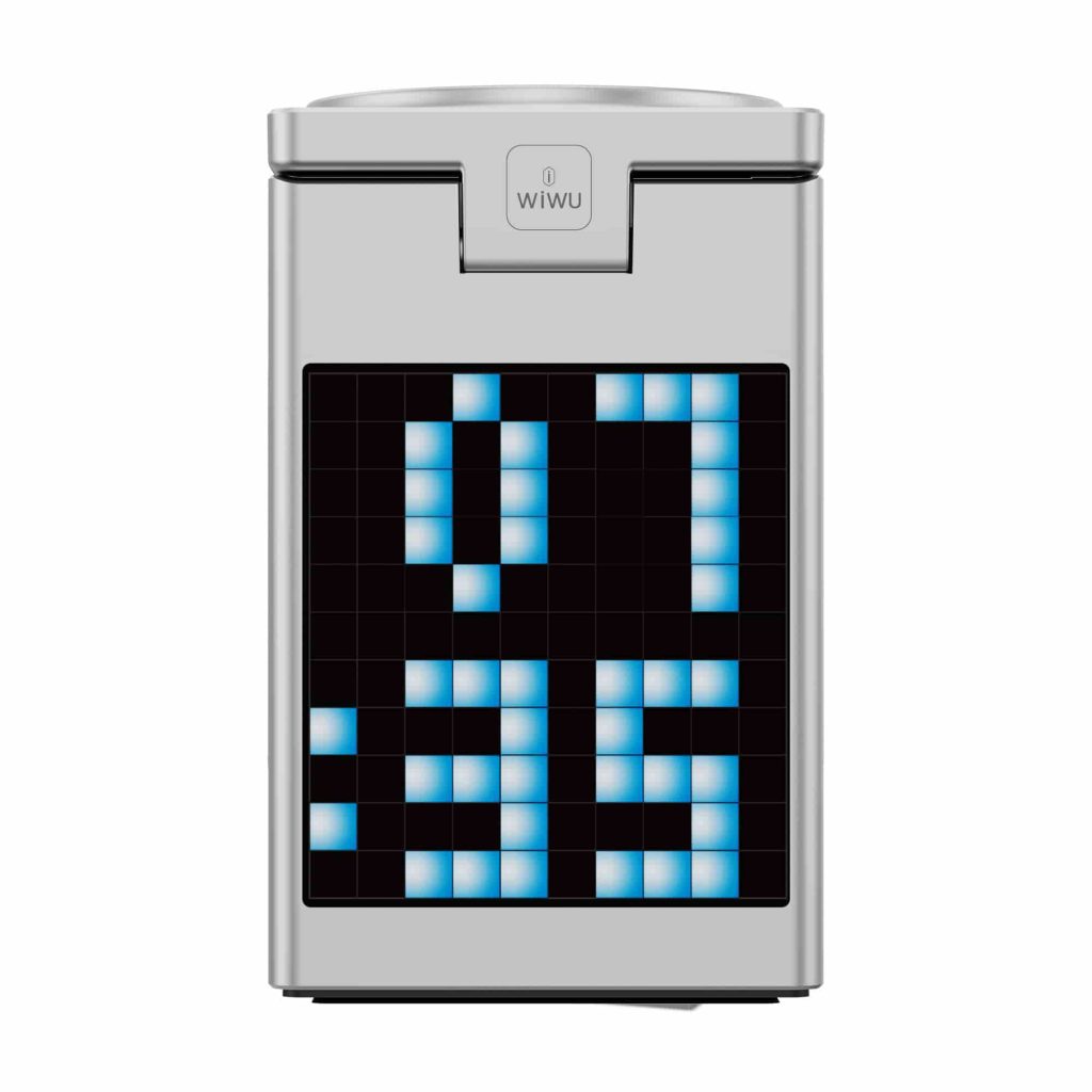 WiWU Wi-W043 Pixel 5-in-1 Qi2 15W Wireless Charging Station Bluetooth Speaker With Pixel Display