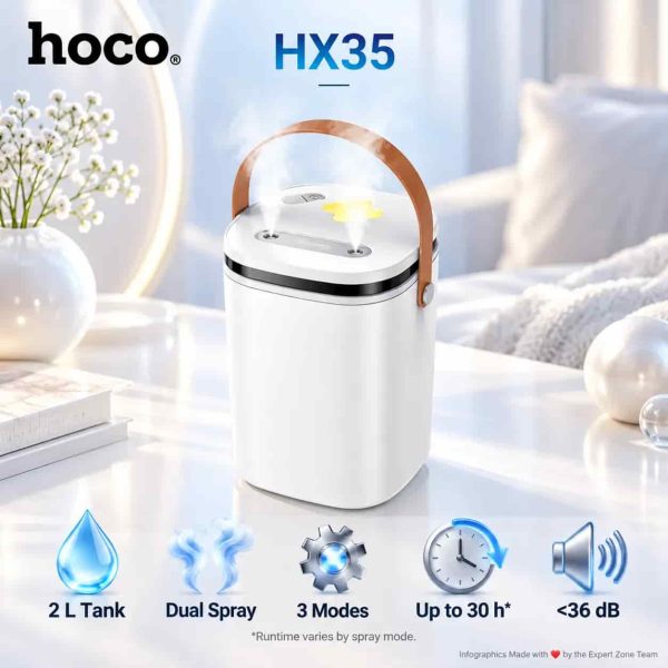 HOCO HX35 Nano Mist Double Spray Portable Humidifier - 2L