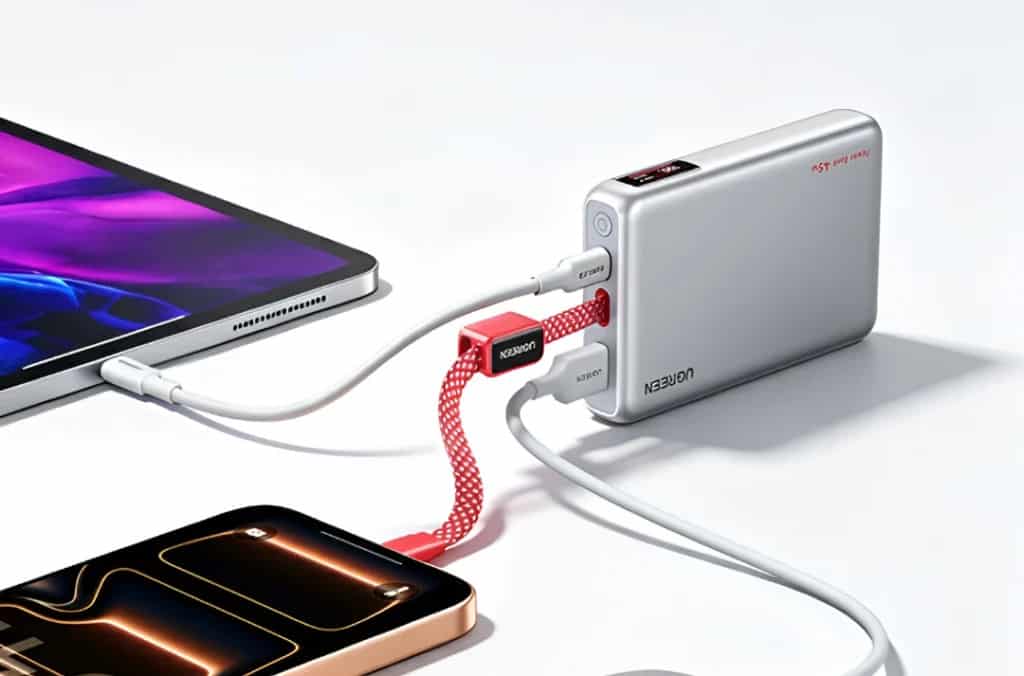 UGREEN PB541 PowerBank 10000mAh 45W Fast Charging Portable Built In Cable With Digital Display