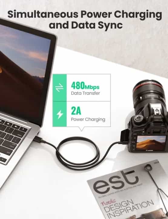 Ugreen US132 USB 2.0 A Male to Mini 5 Pin Male Cable - 1M/3M