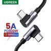 UGREEN US335 Angled USB-C to USB-C 100W 5A Fast Charging & Data Cable (1/2 Meter)