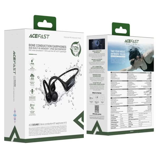 Acefast N10 Bone Conduction Bluetooth Earphones Built-In 8GB Storage