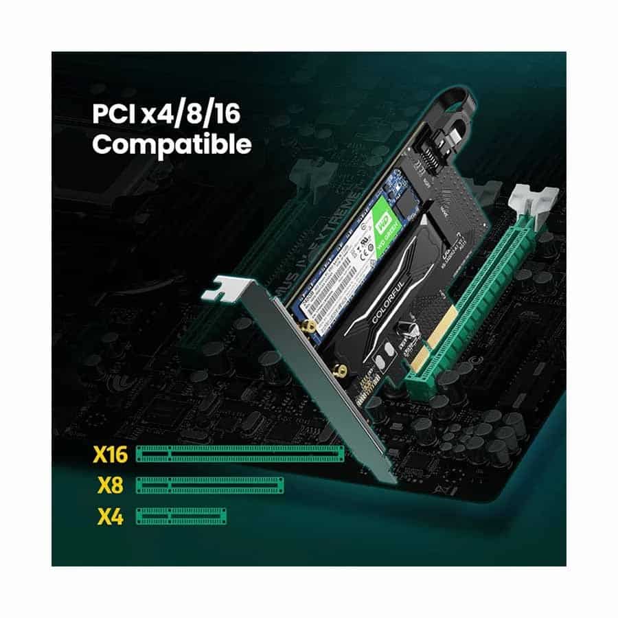 UGREEN CM302 M.2 SATA+M.2 NVMe to PCI-E 3.0 X4 Expansion Card – 70504